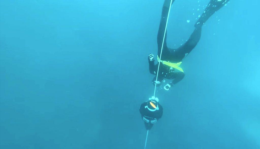 Freediving in the sea
