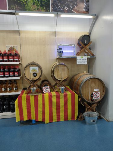 A wine section in one of the cooperatives along the Olive oil cycling route