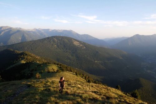 A hiker climbing the last section of the Casamanya hike