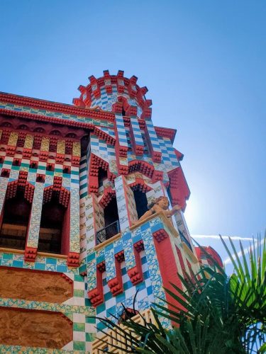 One of the exterior towers of the Casa Vicens